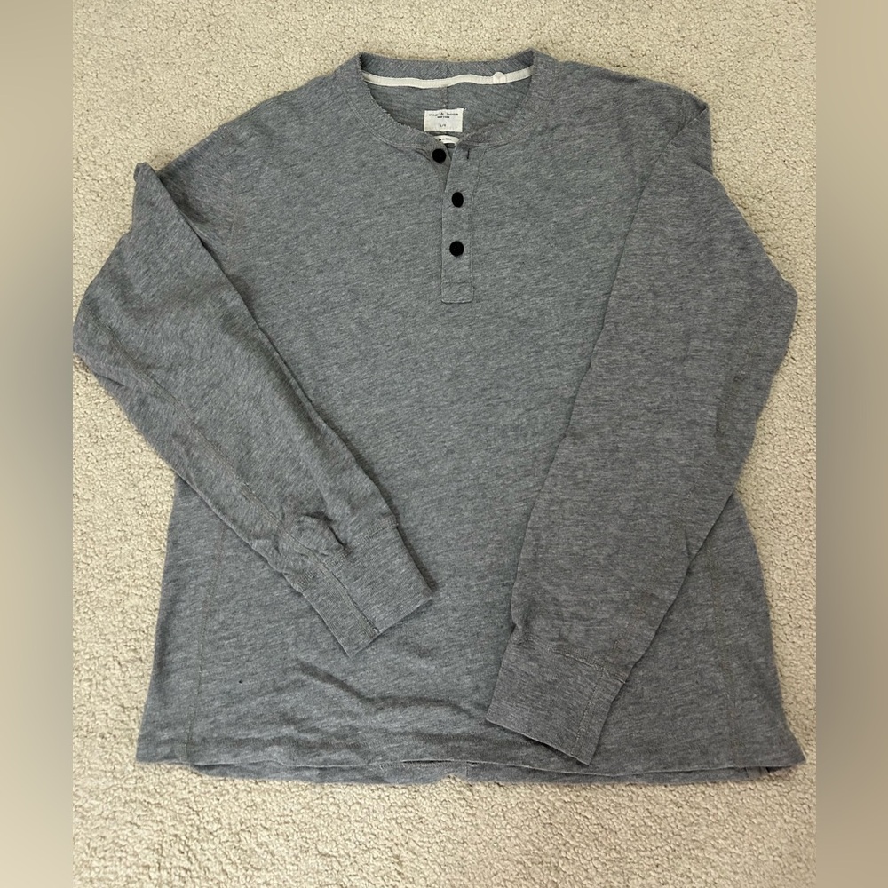 Rag & bone Men's Gray Henley Shirt